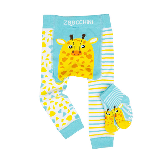 Zoocchini Grip+Easy Crawler Pants & Socks Set Giraffe