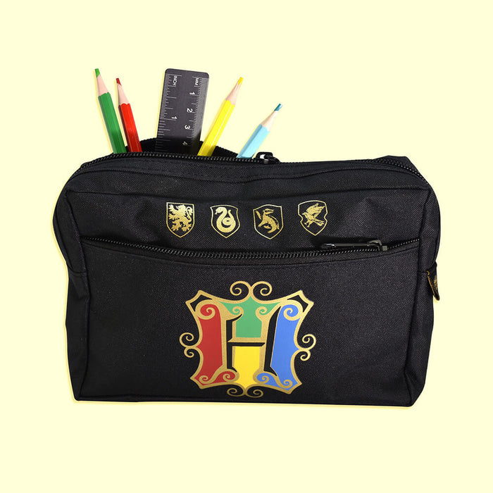 Harry Potter Pencil Case – Multi Pocket – Colourful Crest