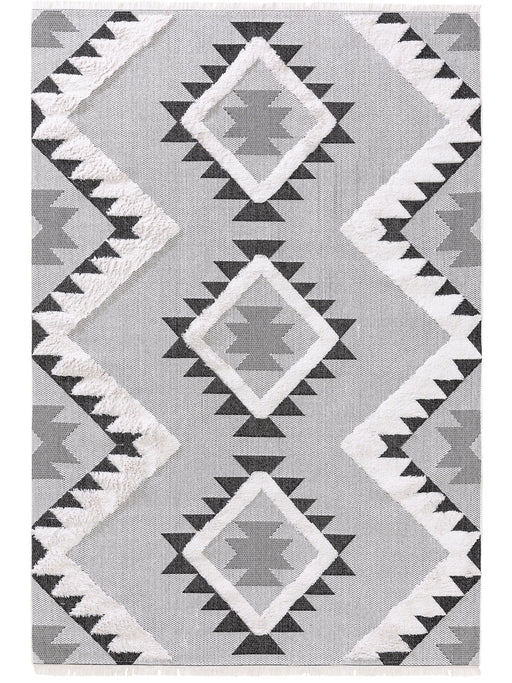 Cotton Rug Oslo Grey Shapes 150x230 cm