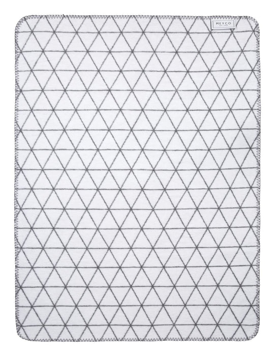 Meyco Κουβέρτα Διπλής Όψης Grey/White Triangle 75x100 cm