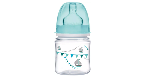 Canpol Babies EasyStart Πλαστικό Μπιμπερό κατά των Κολικών (Φ.Λ.) Let's Celebrate Blue 120ml 0m+