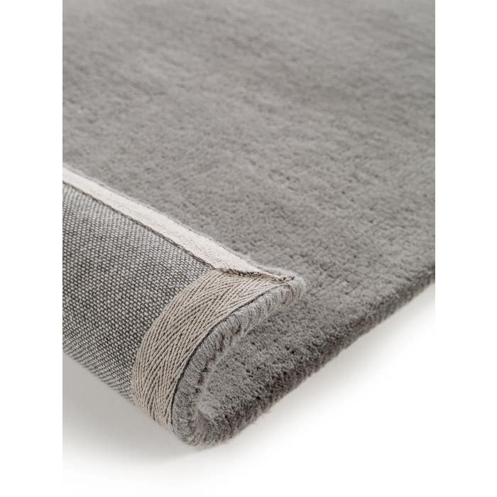 Wool Runner Rug Bent Plain Grey