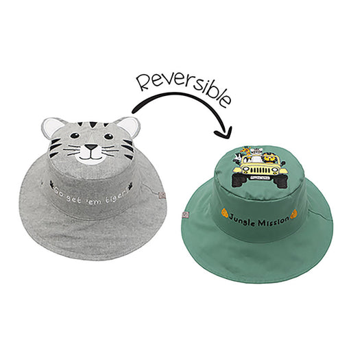FlapJackKids Καπέλο Διπλής Όψης UPF 50+ – Tiger/Safari  (Cotton)