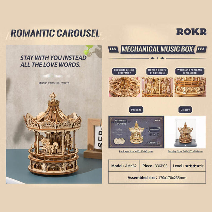Robotime Μουσικό Κουτί "Romantic Carousel"