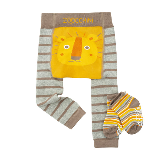 Zoocchini Grip+Easy Crawler Pants & Socks Set Lion
