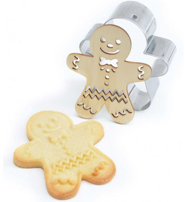 Scrap Cooking Ξύλινη σφραγίδα μπισκότων και κουπάτ- Gingerbread Man
