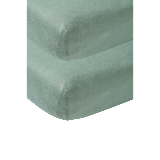 Meyco Σεντόνι με Λάστιχο 2τμχ Jersey Stone Green 60x120 cm