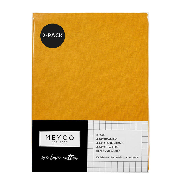 Meyco Σεντόνι με Λάστιχο 2τμχ Jersey Ochre 60x120 cm