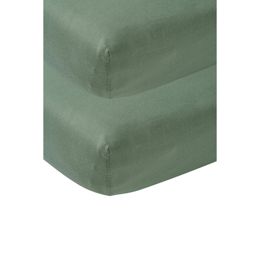 Meyco Σεντόνι με Λάστιχο 2τμχ Jersey Forest Green 60x120 cm
