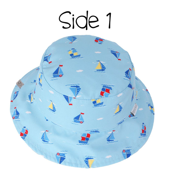 FlapJackKids Καπέλο Διπλής Όψης UPF 50+ – Sailboat/Submarine