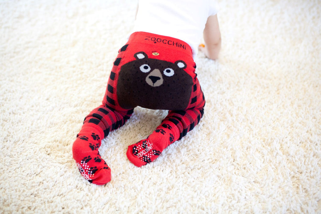 Zoocchini Grip+Easy Crawler Pants & Socks Set Bear