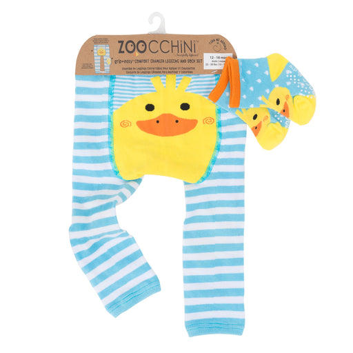 Zoocchini Grip+Easy Crawler Pants & Socks Set Duck
