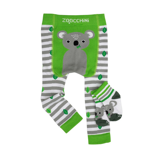 Zoocchini Grip+Easy Crawler Pants & Socks Set Koala