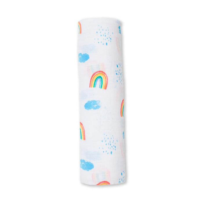 Lulujo Μουσελίνα 120x120 Rainbow Sky Swaddling Blanket