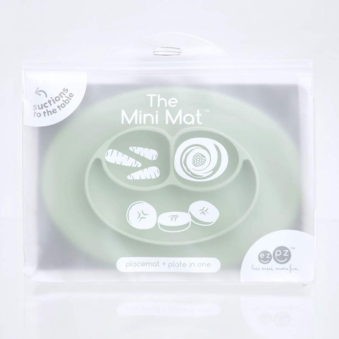Ezpz! Εκπαιδευτικό Πιάτο 12+ Μηνών Happy Mini Mat - Sage
