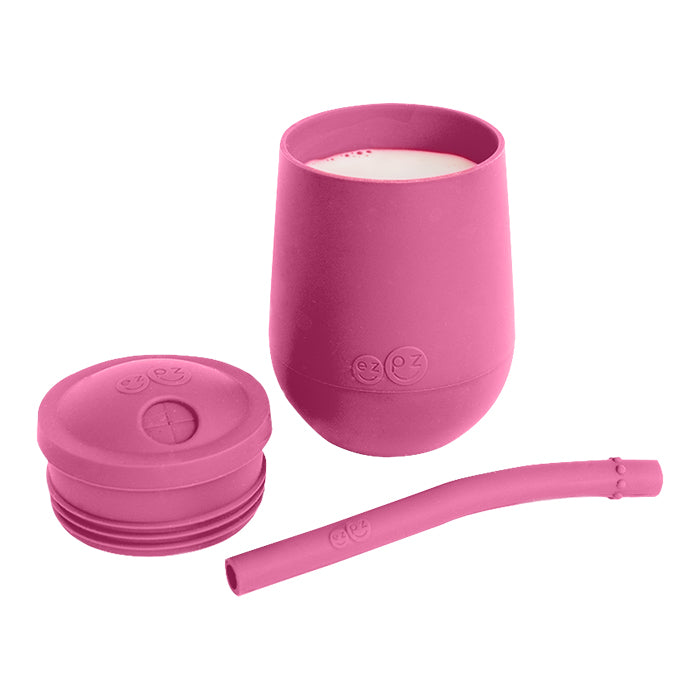 Ezpz! Εκπαιδευτικό Ποτήρι Mini Cup + Καλαμάκι Pink