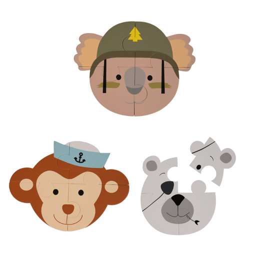 Bo Jungle: Σετ παζλ για το μπάνιο (3 σχέδια)- Αρκούδα- Κοάλα - Μαϊμού