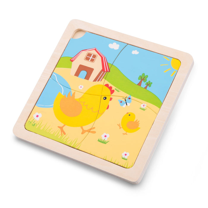 New Classic Toys Ξύλινο Mini Puzzle Chicken
