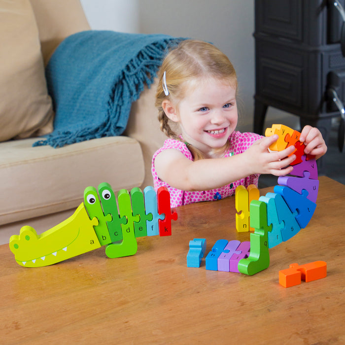 New Classic Toys Ξύλινο Puzzle Αλφαβήτα Crocodile 26 τμχ