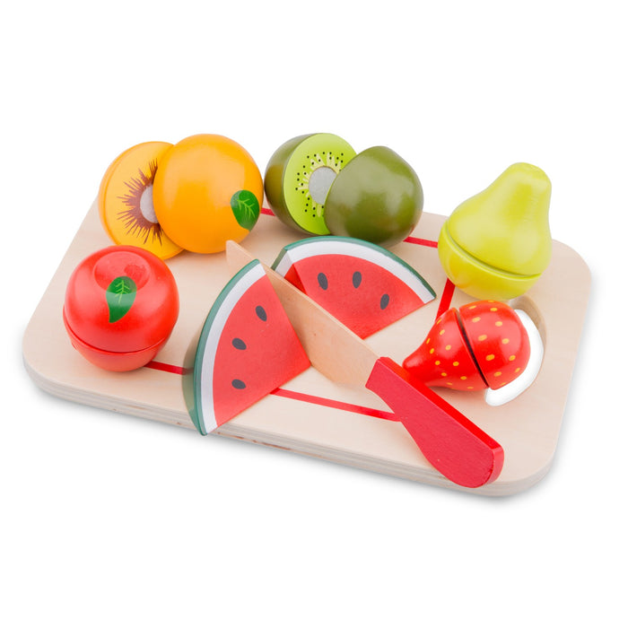 New Classic Toys Ξύλινο Σετ 6 Φρούτων με Δίσκο
