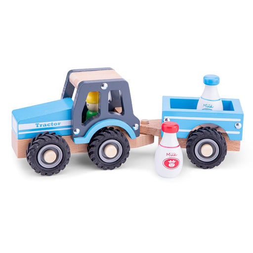 New Classic Toys - Ξύλινο Τρακτέρ Που Μεταφέρει Γάλα