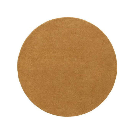 Round Wool Rug Bent Yellow