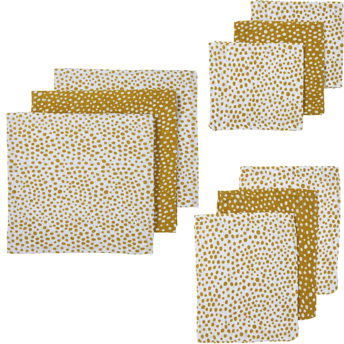 Meyco Starter Set Πολυχρηστικές Μουσελίνες 9τμχ Cheetah Honey Gold