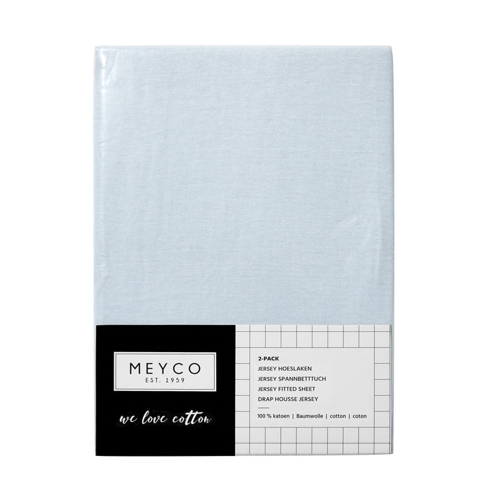 Meyco Σεντόνι με Λάστιχο 2τμχ Jersey Light Blue 70x140/50 cm