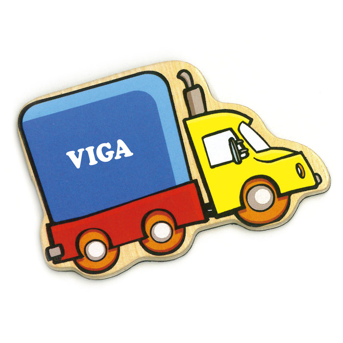 Viga Toys Ξύλινα Μαγνητάκια Οχήματα- 20 Τεμάχια