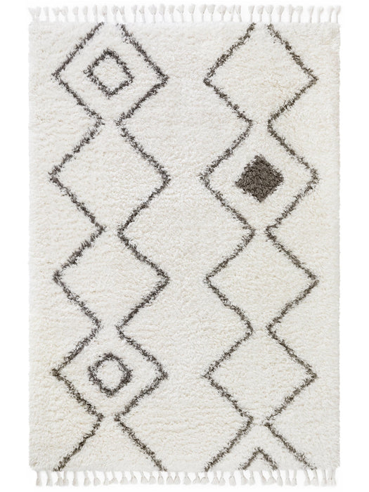 Ebba Shaggy Geometric Rug Beige