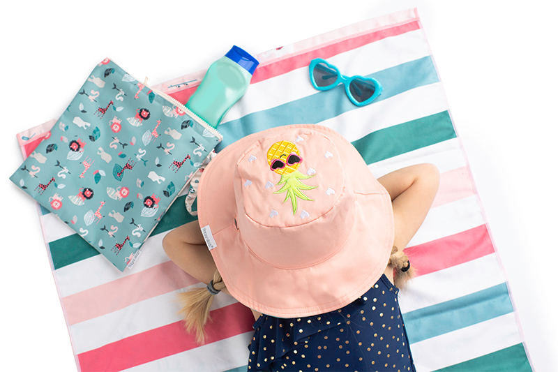 FlapJackKids Καπέλο Διπλής Όψης UPF 50+ –  Flamingo/Pineapple (Cotton)