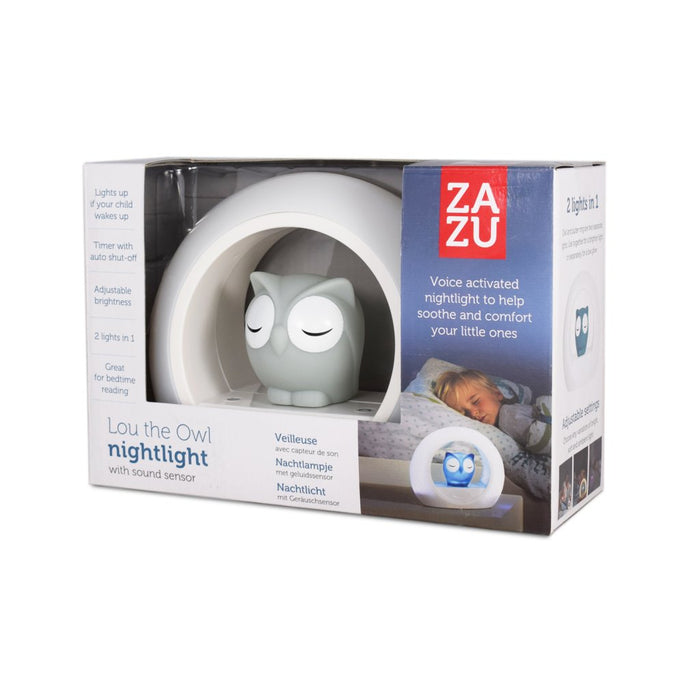 Zazu Lou Κουκουβάγια Παιδικό Φως Νυκτός με Ηχητικό Αισθητήρα Grey