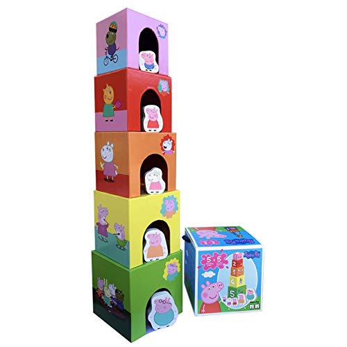 Barbo Toys 5 Κύβοι Στοίβαξης και 5 Φιγούρες Peppa Pig