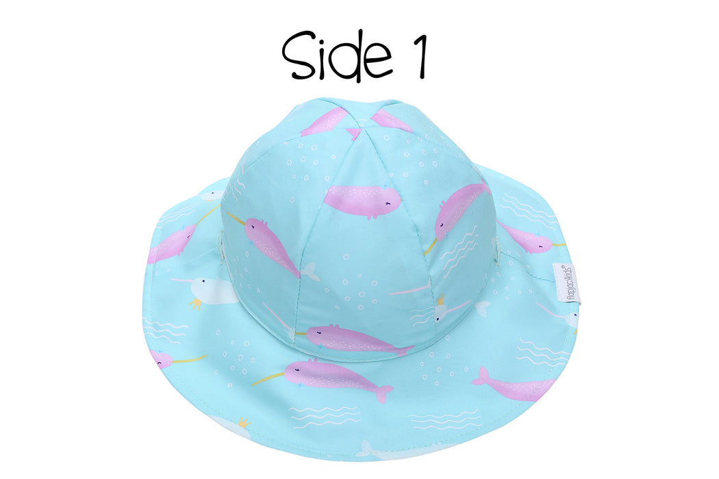 FlapJackKids Καπέλο Διπλής Όψης UPF 50+ – Narwhal/Starfish