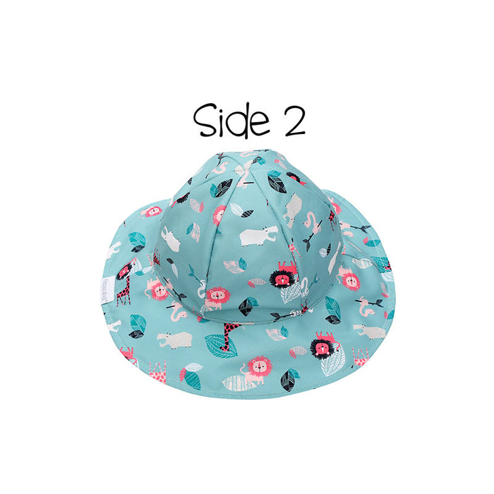FlapJackKids Καπέλο Διπλής Όψης UPF 50+ – Pink Zoo