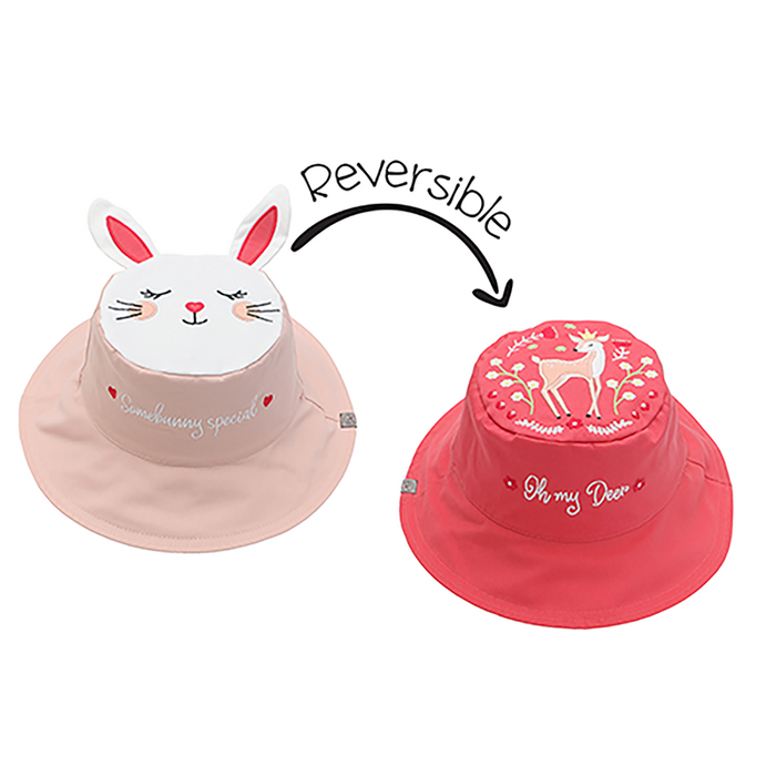 FlapJackKids Καπέλο Διπλής Όψης UPF 50+ – Bunny/Deer  (Cotton)