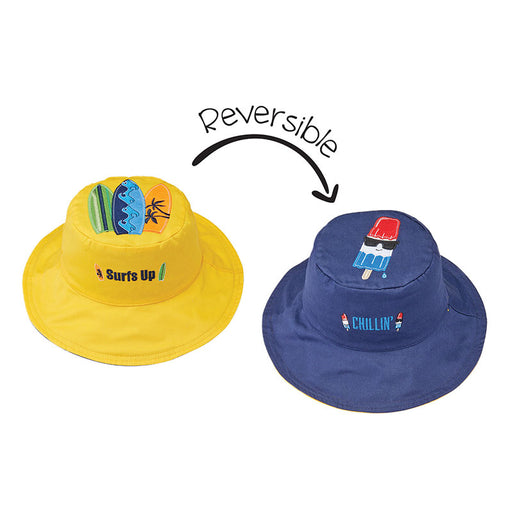 FlapJackKids Καπέλο Διπλής Όψης UPF 50+ – Surfer/Popsicle (Cotton)