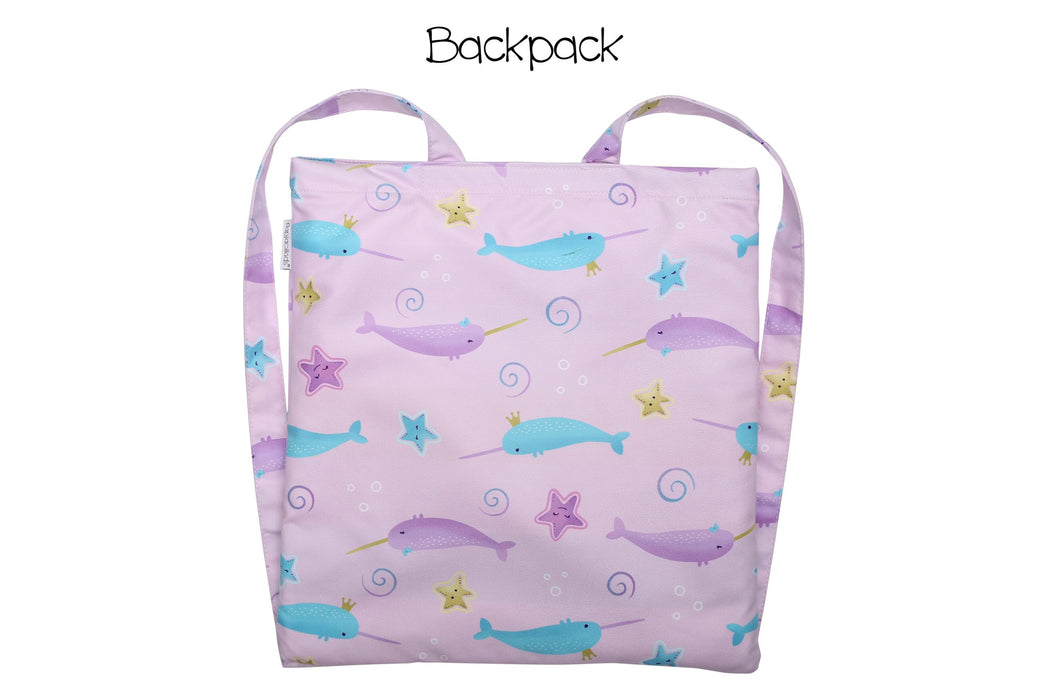 FlapJackKids Πετσέτα Παραλίας Backpack – Narwhal/Starfish