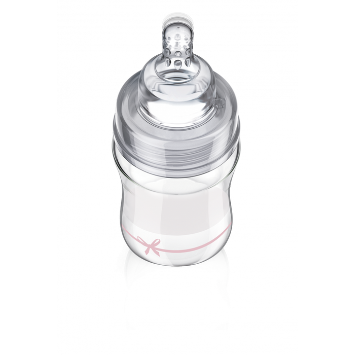 Lovi Diamond Γυάλινο Μπιμπερό με Θηλή Σιλικόνης Baby Shower Boy 150ml 0m+