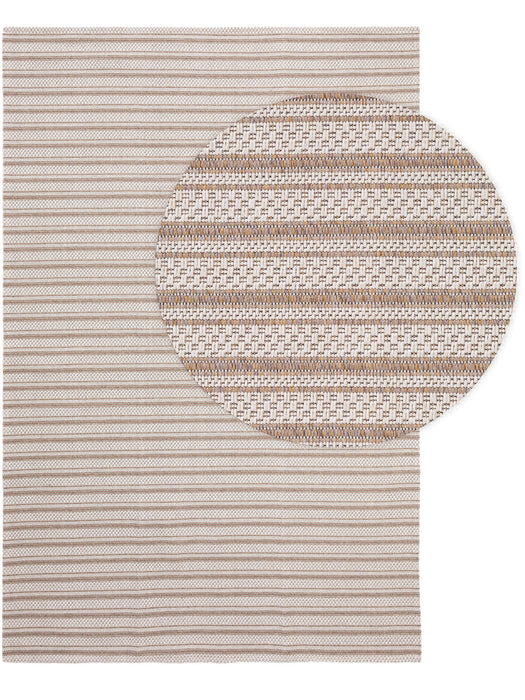 Cotton Rug Cooper Taupe Lines 75x150 cm