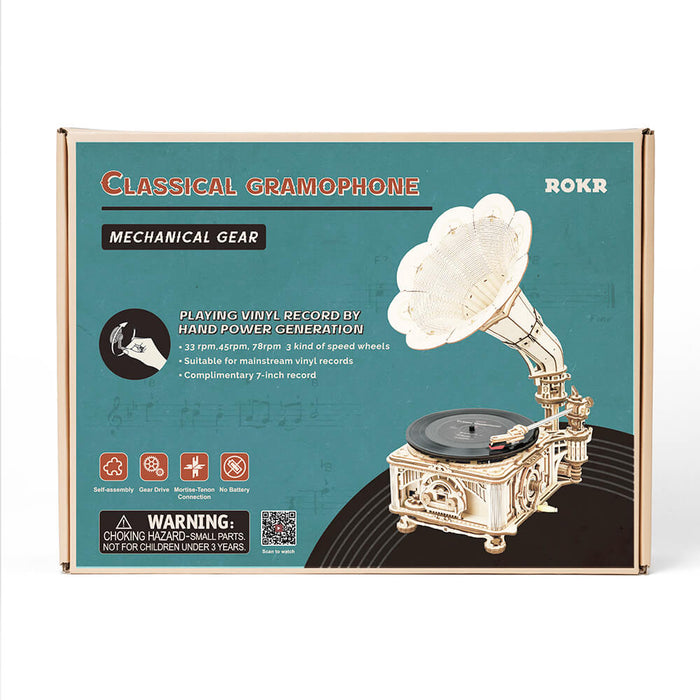 Robotime 3D Ξύλινη Κατασκευή "Classical Gramophone"