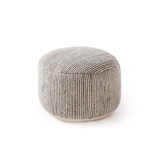 Handmade Wool Pouf Rocco  Beige/Black